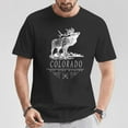 thumbnail image 2 of State of Colorado Souvenir Elk Mountains Graphic Tee Unisex Adult Cotton Casual Comfortable Lightweight Shirt for Everyday Wear, Size L, Color Black, 2 of 3