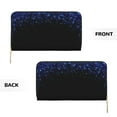 thumbnail image 3 of Leather Thin Slim Wallets for Women Men - Black Blue Glitter Sparkles Clutch Card Wallet for Women Men with Zipper, 3 of 7