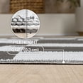 thumbnail image 5 of JONATHAN Y Meadow Grace Polypropylene Bishop Geometric Checker Waterproof Reversible Foldable Plastic Straw Outdoor Area Rug for Patio with Handheld Bag, 9' x 12', Gray and White MDW103B-9, 5 of 9