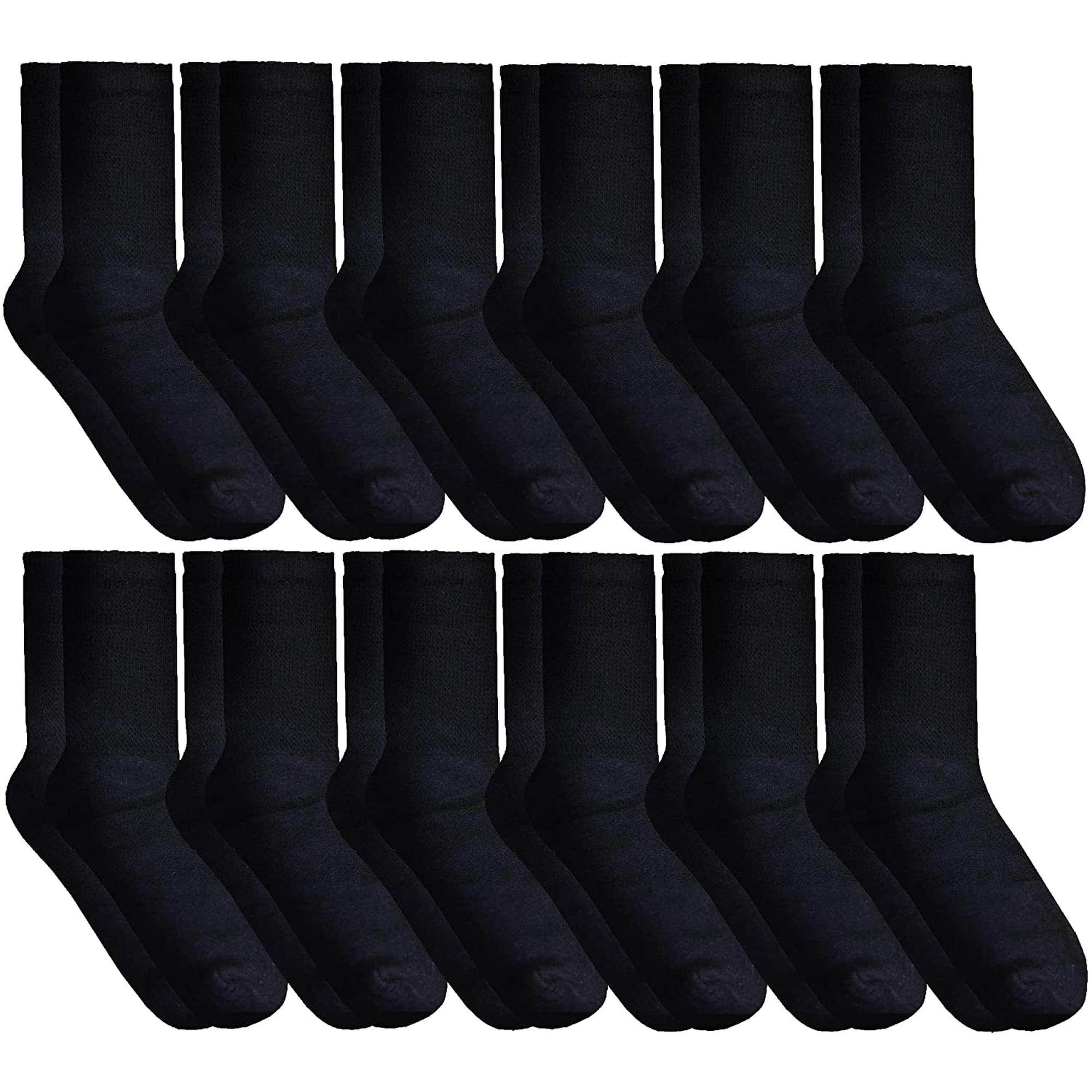 Yacht & Smith King Size Cotton Diabetic Crew & Ankle Socks, Big & Tall Mens Diabetes Sock, Bulk Value Pack