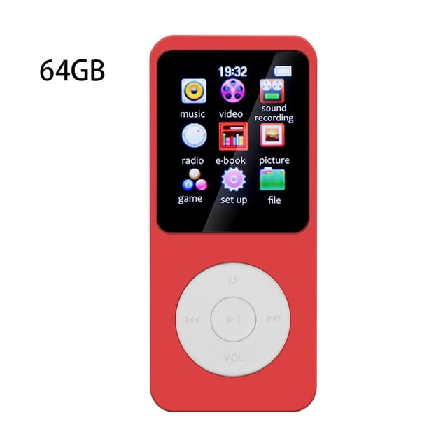 DEBGFS Bluetooth 64 Go Lecteur MP3/DVD Noir, Rouge, Taille Unique