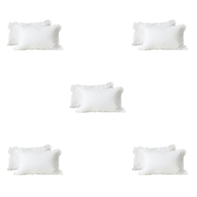 Transemion Throw Pillow Covers With Ruffle Border For Chic Touch White Softness And Comfort 5Set