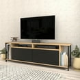 thumbnail image 3 of Omar 63 inch TV Stand Console Table for up to 70 inch TVs- Sapphire Oak Black, 3 of 5