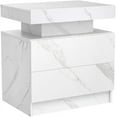 thumbnail image 5 of LED Nightstands, Modern End Side Table with 2 Drawers, LED Bedroom Furniture for Bedroom and Living Room, White Marble Pattern, 5 of 16