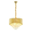 thumbnail image 3 of Fichiouy Modern K9 Crystal LED Ceiling Light 4 Layer Pendant Lamp Chandelier Fixture Gold, 3 of 10
