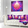 thumbnail image 2 of Designart Bright Pink Fractal Flower on Blue - Floral Throw Pillow - 16x16, 2 of 4