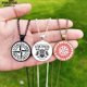 thumbnail image 2 of Collar vikingo para hombre, Valknut amuleto de Odin, guerreros nórdicos, símbolo de brújula, colgante de cúpula de cristal, cadena, collares, regalo de joyería, 2 of 4