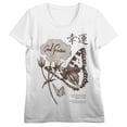 thumbnail image 5 of Good Fortune Butterflies Women's White Short Sleeve Tee-XL, 5 of 7