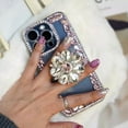 thumbnail image 4 of for iPhone 13-15 Bling Glitter Case,3D Cute Diamond Women Girls Cover Luxury Shiny Sparkle Crystal Rhinestone Gems Bumper Clear Protective Phone Case with Ring Holder Stand,Colorful AB, 4 of 6