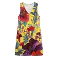 thumbnail image 7 of QUNYINEY Sleeveless Sun Dresses Women A Line Floral Beach Mini Tank Dress Loose Fit Casual V Neck with Pockets Vacation Dresses, 7 of 7