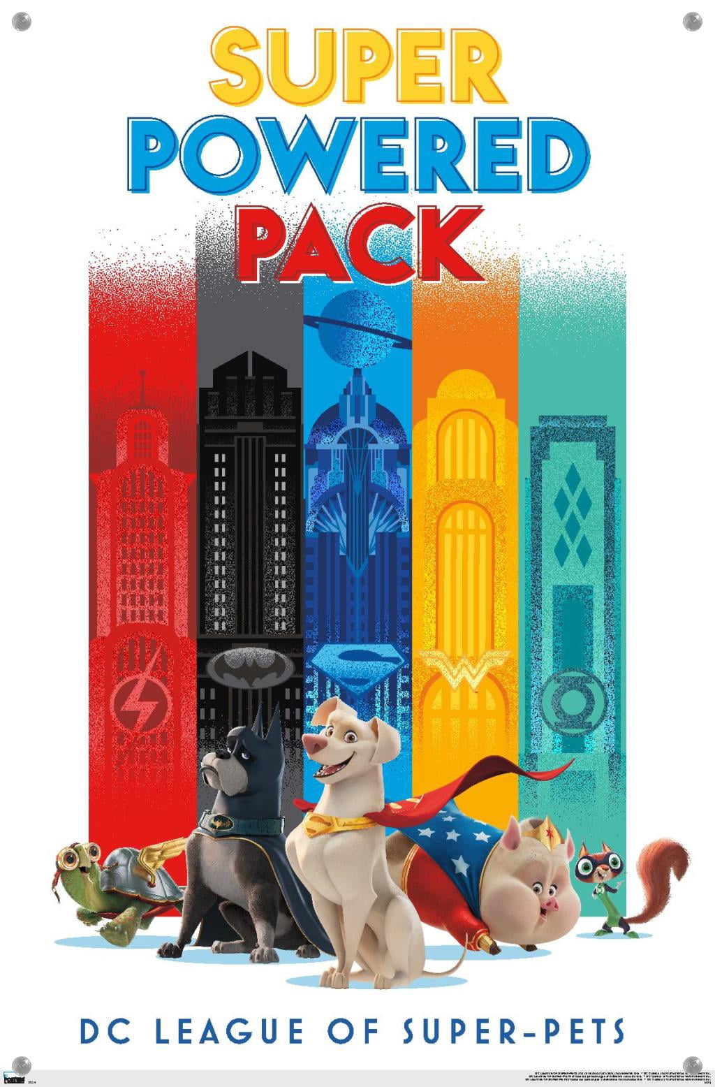 DC League of Super-Pets - Skyline Wall Poster with Push Pins, 14.725" x 22.375"