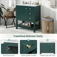 thumbnail image 4 of Euroco Bathroom Vanity Solid Wood MDF Ceramic Sink 30 Inch Green, 4 of 8