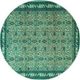thumbnail image 1 of Ahgly Company Machine Washable Indoor Round Persian Turquoise Blue Traditional Area Rugs, 5' Round, 1 of 4