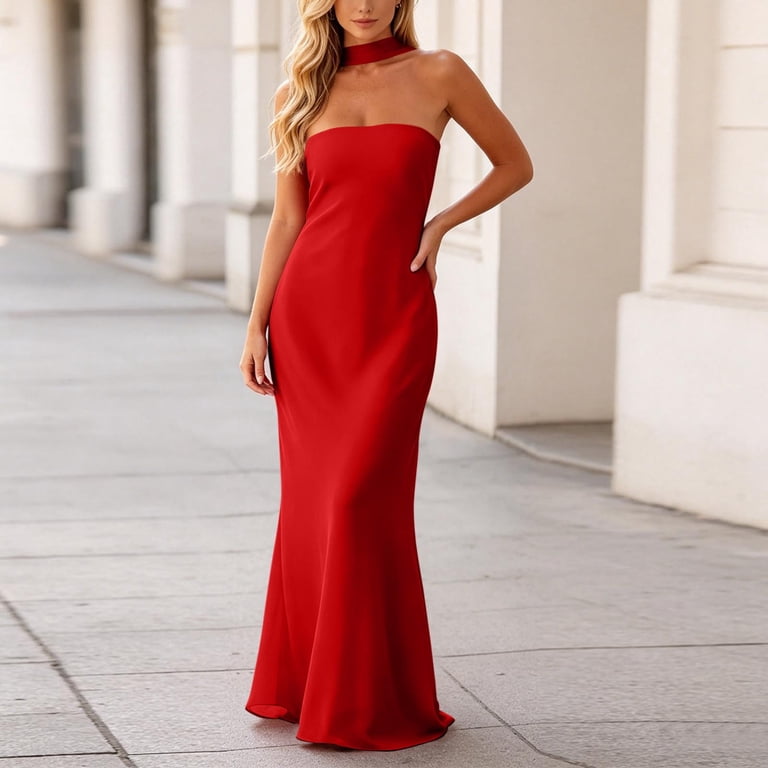 knee length dresses for ladies Tube Top Bodycon Dress main image 1