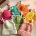 thumbnail image 5 of Cute Little Monster LED Knit Beanie, 2024 Winter Funny Knitted Hat, Cute Glowing Little Monster Knit Hat for Women Girl, 5 of 6