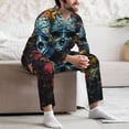thumbnail image 7 of Fotbe Butterfly Flower Skull A Pattern Long Sleeve Pajama Set for Men,Sleepwear Set,2-piece Loungewear Set,Soft PJs Comfy Nightwear with Pockets-XX-Large, 7 of 7