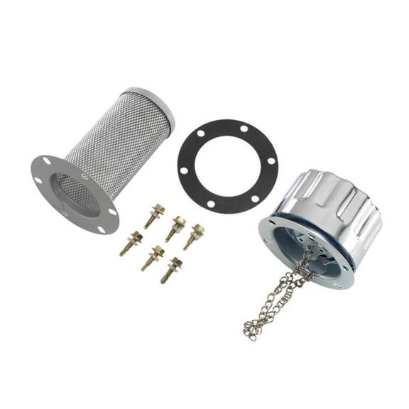 Fuel Cap/Hydraulic Tank Cap with Chain of Carbon Steel, Twist-On, Silver Replaces BC40, BUYTFA005715, TFA005715 OEM