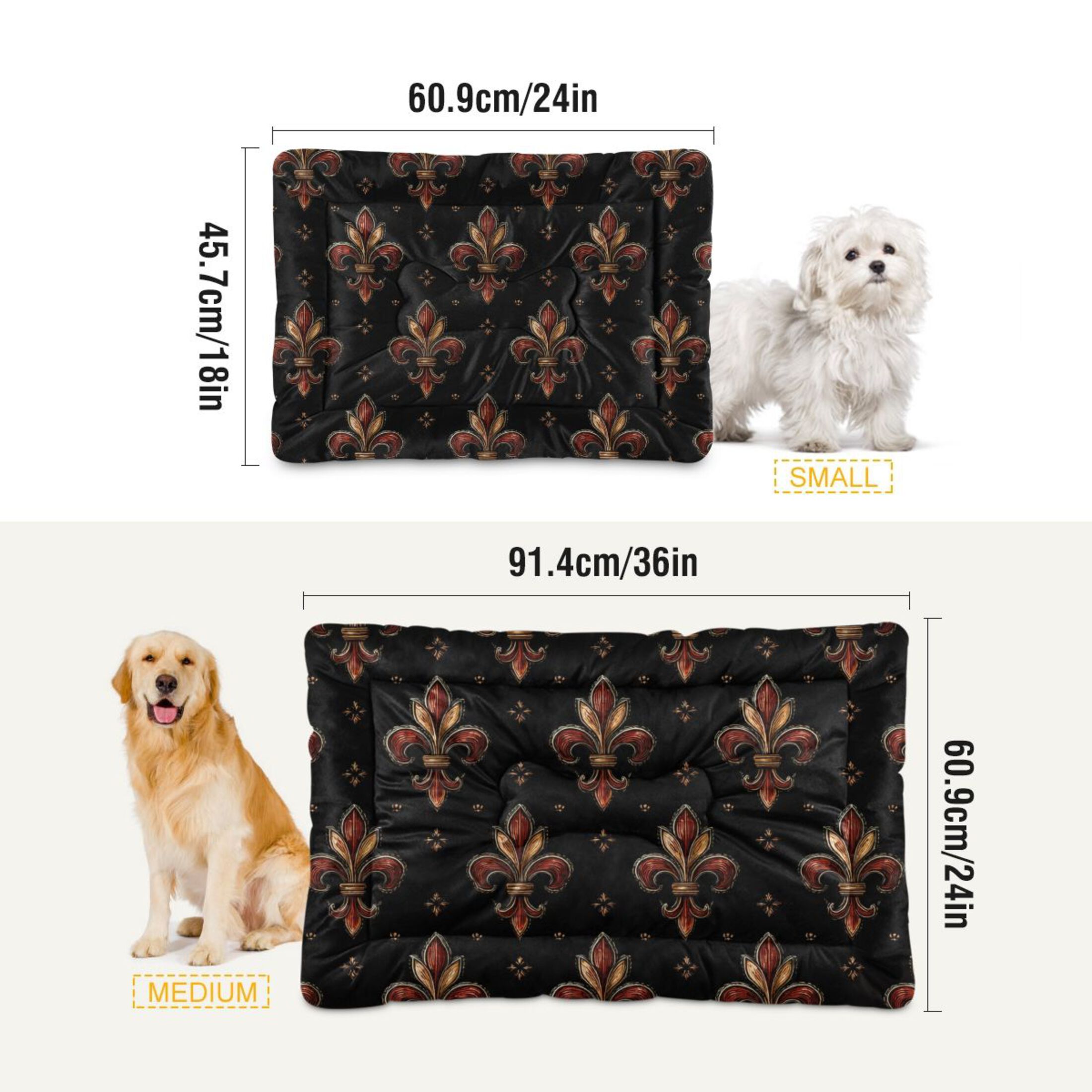 Cozy Mat Pet Bed Indoor Outdoor Warm Soft For Cat Dog Puppy(S/M) Warm Reds and Browns
