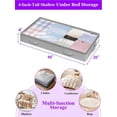 thumbnail image 2 of Under Bed Storage, Below 4 Inches High Underbed Storage Containers Low Profile, no structure, Foldable Shallow Storage Bags Bins Organizer Clothes with Clear Lid & Zipper, 2-Pack, 20x40x4in, 2 of 7
