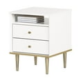 thumbnail image 3 of South Shore Dylane, Mid-century Glam 2-Drawer Nightstand, Pure White, 3 of 13