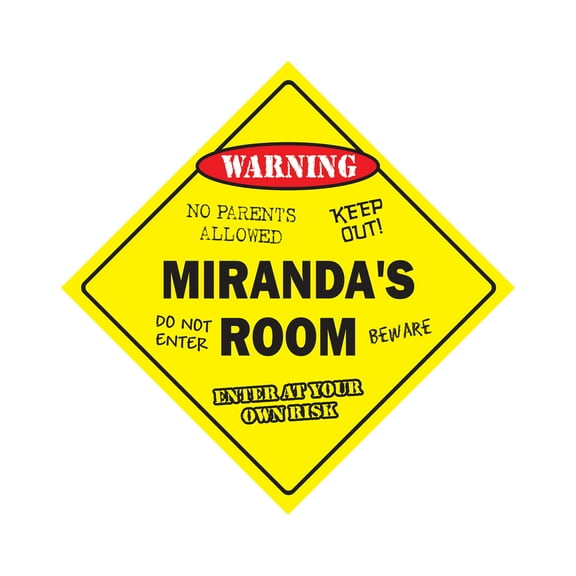 SignMission X-Mirandas Room 12 x 12 in. Crossing Zone Xing Room Sign - Mirandas