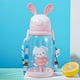 thumbnail image 5 of Botella de agua para conejos 600ml | Bote de pajita mono con tapa abatible, correa | Plástico resistente a fugas, Resistente a Agua, Azul, Rosa, Verde, Púrpura | Boca ancha, portátil, fácil de, 5 of 6