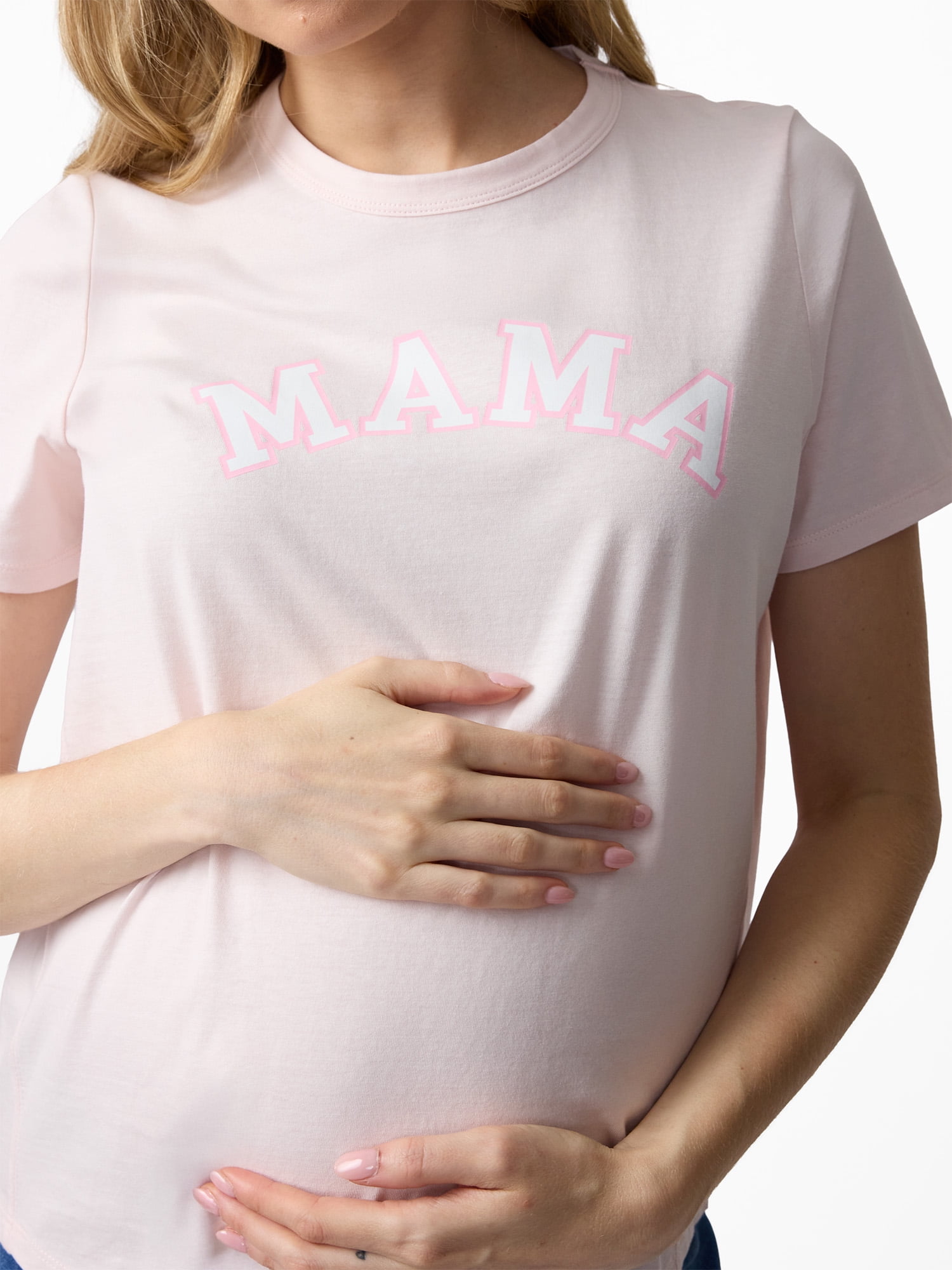 Ingrid & Isabel For Every Belly Women's Maternity Short Sleeve Relaxed Crew Graphic Tee, Sizes S-XXL