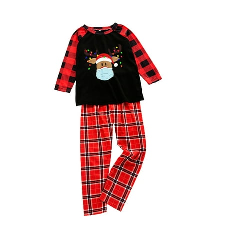 

Bkolouuoe Sleepyheads Family Matching Pajamas Bear Christmas Men Dad Printed Blouse Family Pajamas Set Short Sleeve
