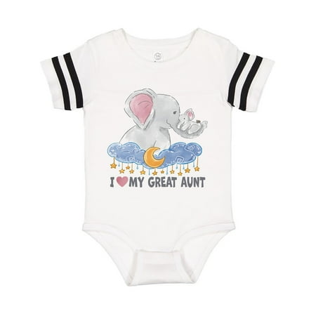 

Inktastic I Love My Great Aunt Cute Elephants with Moon and Stars Gift Baby Boy or Baby Girl Bodysuit