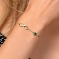thumbnail image 4 of Gem Stone King 18K Yellow Gold Plated Silver Infinity Bracelet for Women with Heart Simulated Opal and Moissanite (0.88 Cttw, Box Chain Fully Adjustable up to 9 inch), 4 of 6
