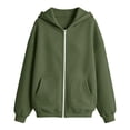 thumbnail image 5 of Girls Zip Up Hoodie Fashion Oversized Casual Cute Comfy Long Sleeve Sweatshirt Jacket with Pockets 4-14 Years, 5 of 5