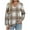 Khaki, variant on HAiming Womens Long Sleeve Plaid Shirt V Neck Pullover Casual Tops Blouse Fall Winter Trendy Clothes