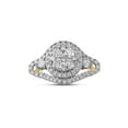 thumbnail image 3 of 10kt Yellow Gold Womens Round Diamond Cluster Halo Bridal Wedding Engagement Ring 1-1/5 Cttw, 3 of 4