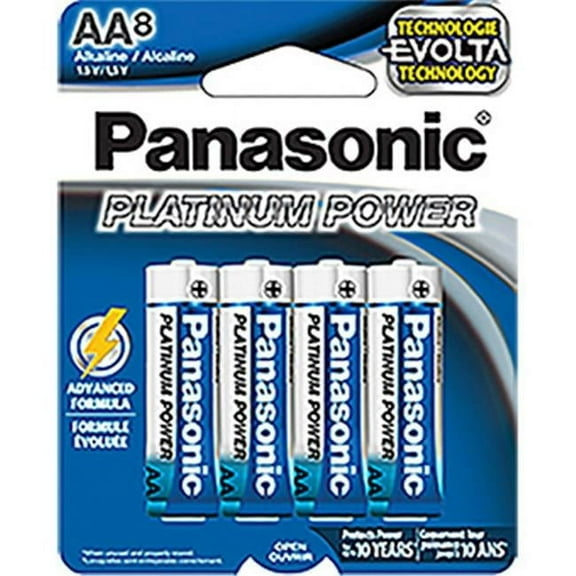 Panasonic  AA Alkaline Platinum Power Batteries - Pack of 8