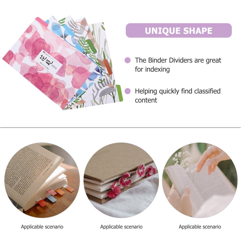 2 Books of Binder Dividers Binder Pages Flower Pattern Binder 