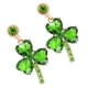 thumbnail image 2 of KAKOWELY 1 par de pendientes colgantes de trébol para el Día de San Patricio, con diamantes de imitación, tréboles festivos, suerte, divertidos pendientes colgantes irlandeses, joyería para mujer., 2 of 4