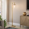 thumbnail image 5 of HomeRoots 67" Brass Reading Floor Lamp With Clear Transparent Glass Drum Shade, 5 of 10