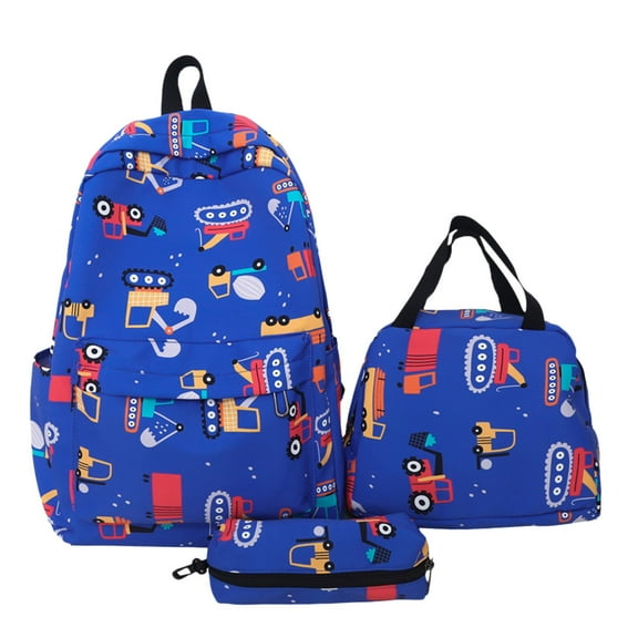 HHGBAD Three-Piece Backpack Set with Double Shoulder Bag and Pencil Case - Large Capacity, Adjustable Straps, Comfortable Design, Cute Patterns for Outdoor Use