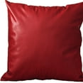 thumbnail image 2 of HomeRoots 408278 17 x 17 in. Red Faux Leather Zippered Pillow Cover - Set of 2, 2 of 3