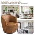 thumbnail image 5 of UIXE Swivel Accent Chair Set of 2 Faux Leather Barrel Chair Modern Round Arm Club Chair, Light Brown, 5 of 6