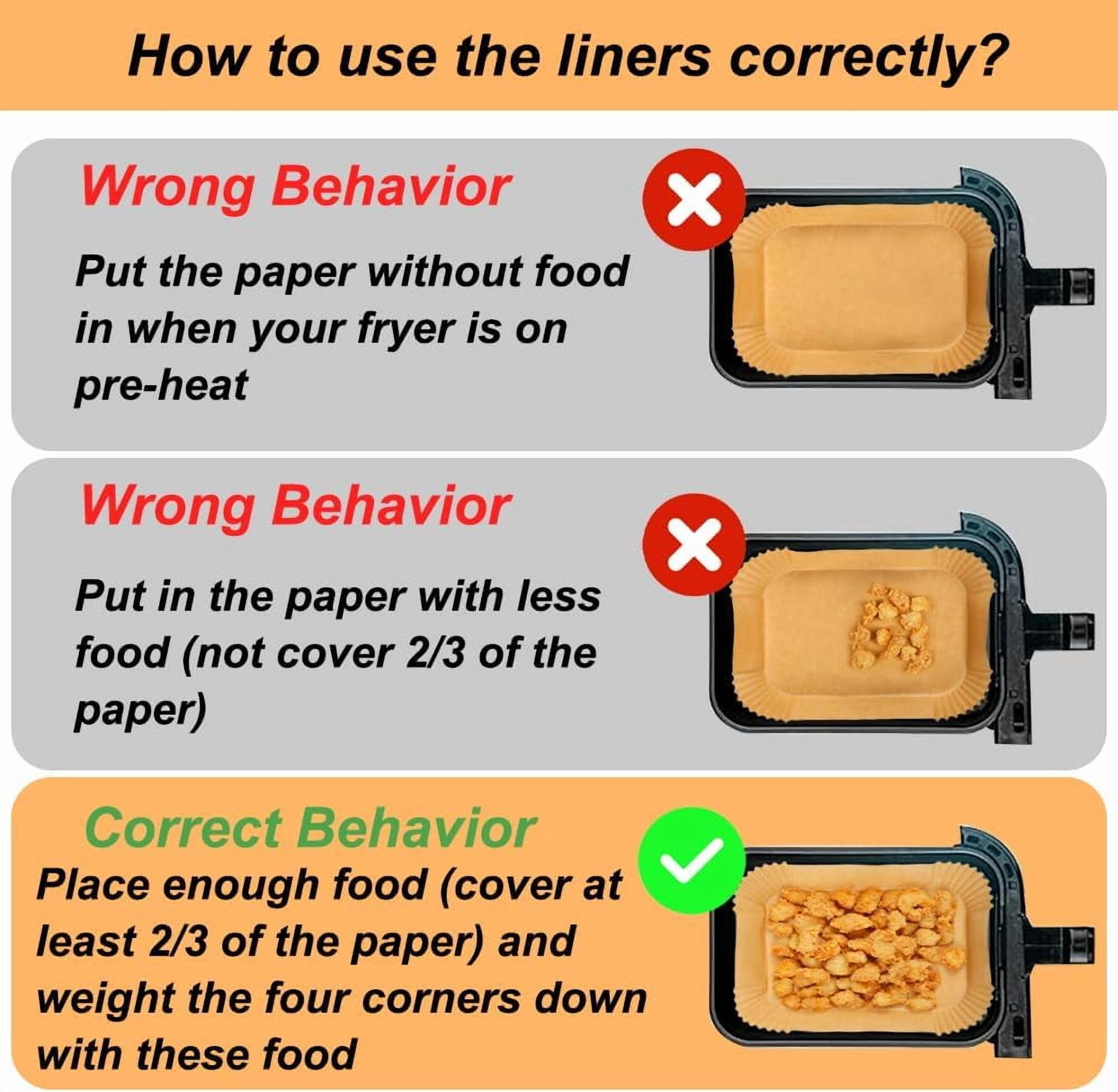 Air Fryer Liners Compatible with Ninja Foodi DZ071 7-QT/ 11-QT/Bella 4 QT TriZone Airfryer/Instant 9 QT DualZone FlexBasket Airfryer, 100pcs Small Air Fryer Dual Liners & 50pcs for Large