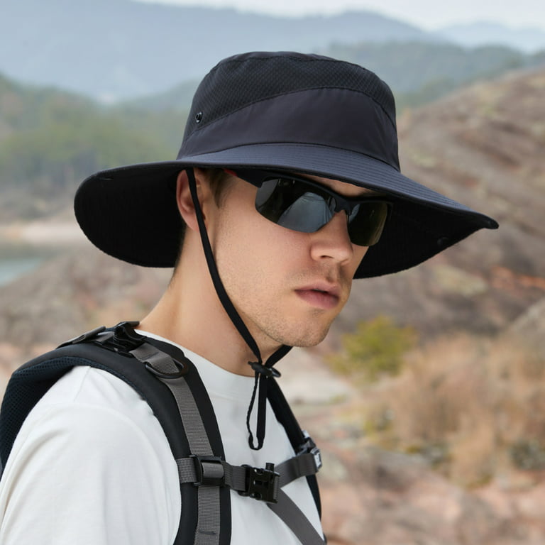 Mens And Womens Sunscreen Fisherman Hat Outdoor Mountaineering Fishing  Sunshade Hat Breathable Sun Hat Black