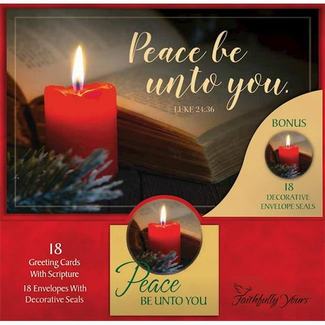 Faithfully Yours 21524X Boxed - Card Peace Be Unto You with Seals - Box of 18