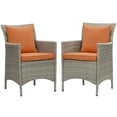 thumbnail image 1 of Ergode Conduit Outdoor Patio Wicker Rattan Dining Armchair Set of 2 - Light Gray Orange, 1 of 1