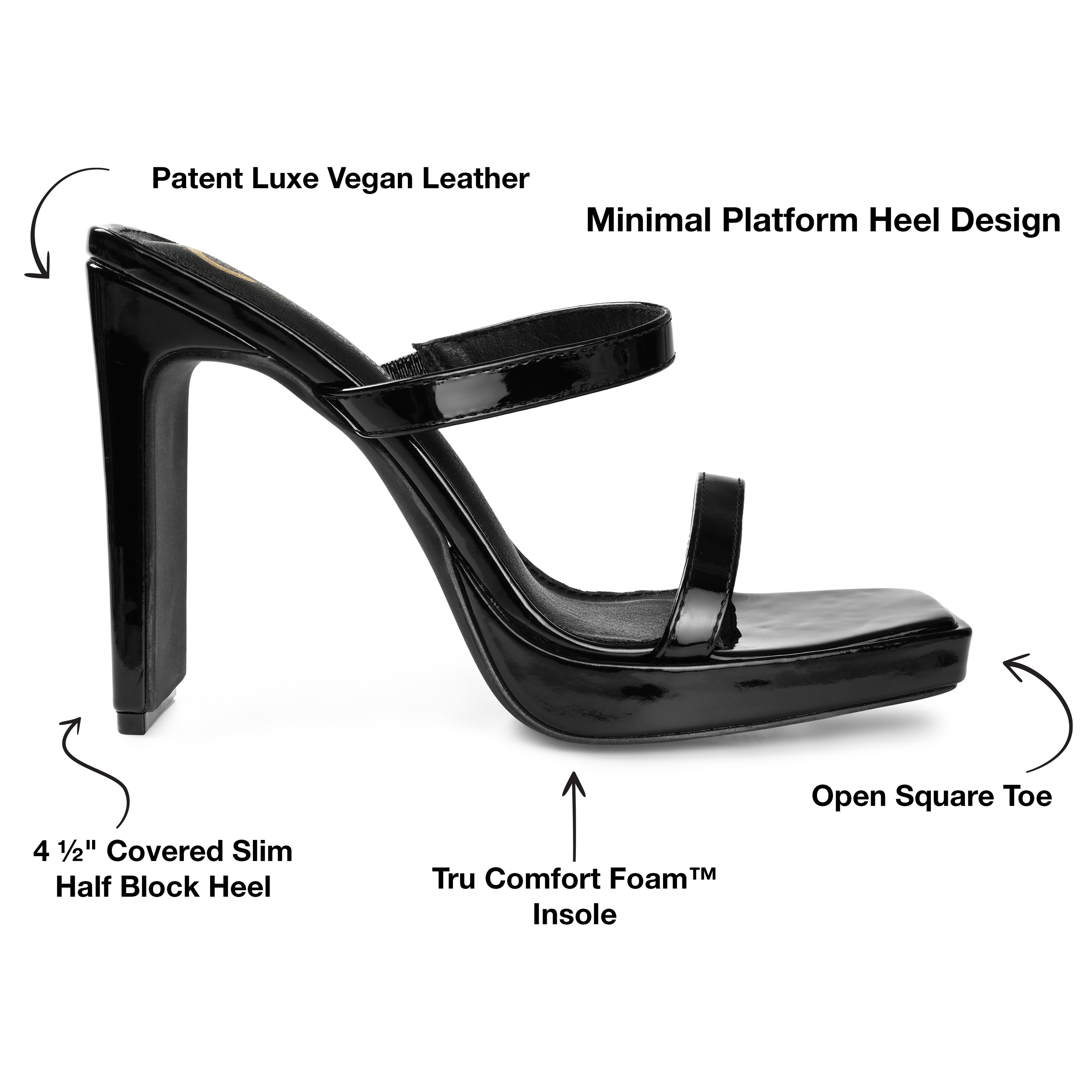 Journee Collection Womens Naivee Tru Comfort Foam Open Square Toe Platform Heel Sandals