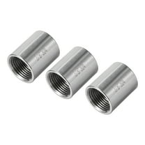 Stainless Steel 304 Cast Pipe Fittings Coupling Fitting 3/8 x 3/8 G Female 3 pcs