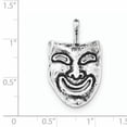 thumbnail image 2 of Finest Gold Sterling Silver Polished & Antiqued Smiling Mask Chain Slide Pendant, 2 of 2