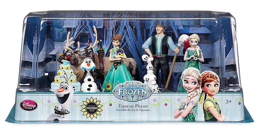 Disney Frozen Fever 6pc Custom Ornaments Figure Set Elsa Anna Olaf Kristoff Sven 