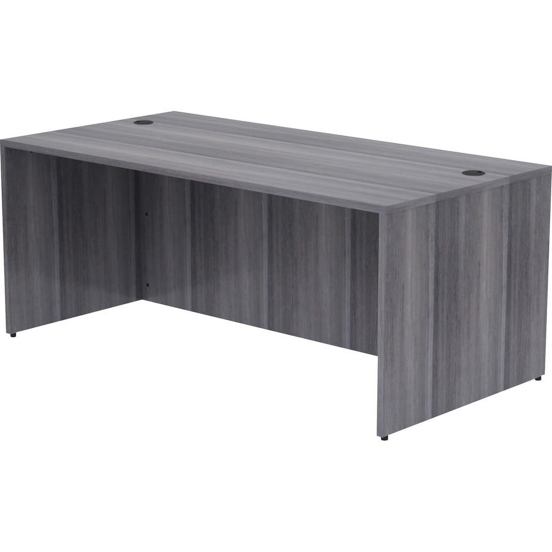 Lorell LLR69550 Weathered Charcoal L-Shaped Laminate Rectangular Desking, Charcoal Gray - 72 x 36 x 29.5 in.