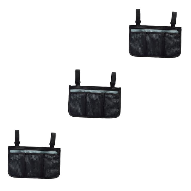 Matsuzay Bolsa compacta para reposabrazos, bolsa organizadora versátil para silla de ruedas, color negro, 31 x 19 cm Type1 NO1